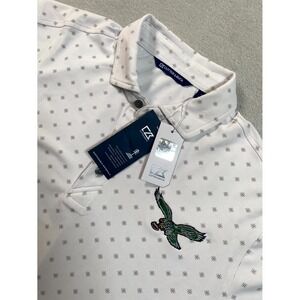 Cutter & Buck Virtue Eco Pique Tile Print Shirt Mens M White Philadelphia Eagles